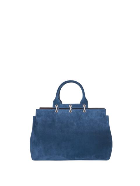 GABRIELA HEARST Large Amethyst Bag in Navy Suede