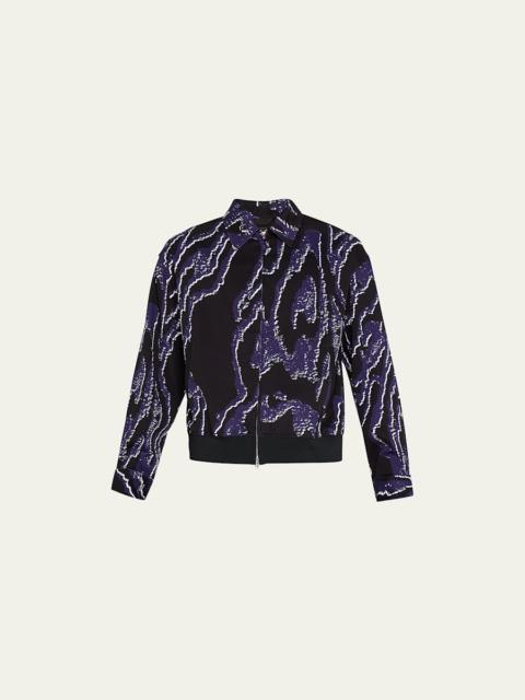 3.1 Phillip Lim Men's Wood Grain-Print Bomber Jacket