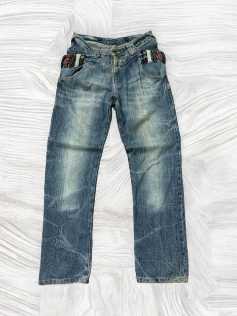 Hysteric Glamour DOUBLE WAIST SUPER RARE DISTRESSED DENIM PANTS