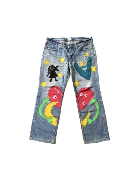 Levi's Rare! Levis Redloop Custom Painting Lowrise Pant