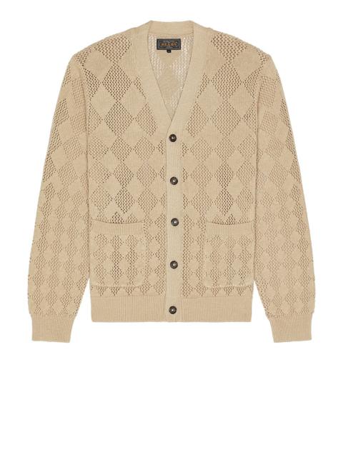 BEAMS PLUS Cardigan Diamond Mesh