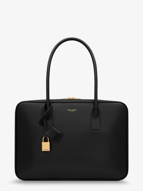 SAINT LAURENT Saint Laurent Sac De Jour In Box Leather Handbag With Metal Padlock Detail