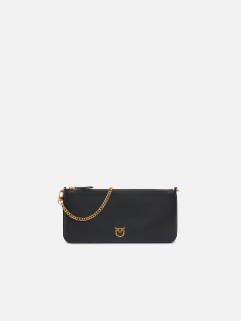 PINKO HORIZONTAL FLAT BAG IN LEATHER