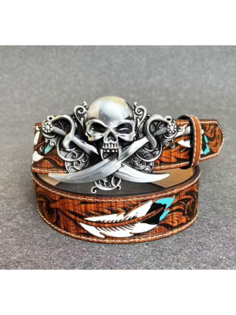 Other Designers Archival Clothing - Pirate art with Japanese style element rust brown belt
