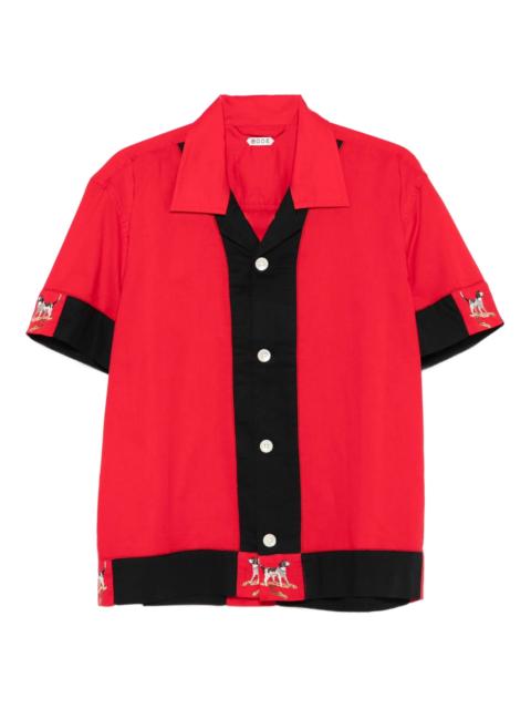 BODE dog-print panelled shirt