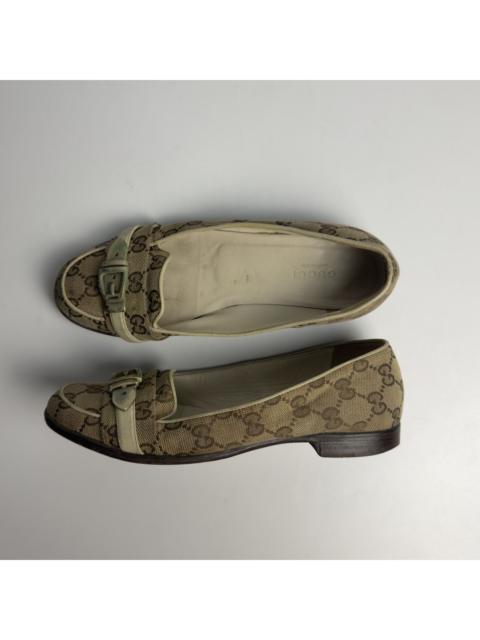 GUCCI Vintage Gucci GG Monogram Canvas Buckle Ballet Flats Loafers
