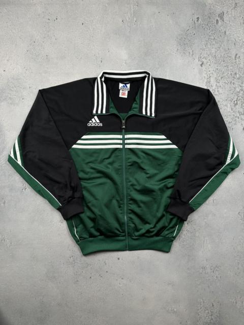 adidas Vintage Adidas Green Black Track Jacket Zip Three Stripes