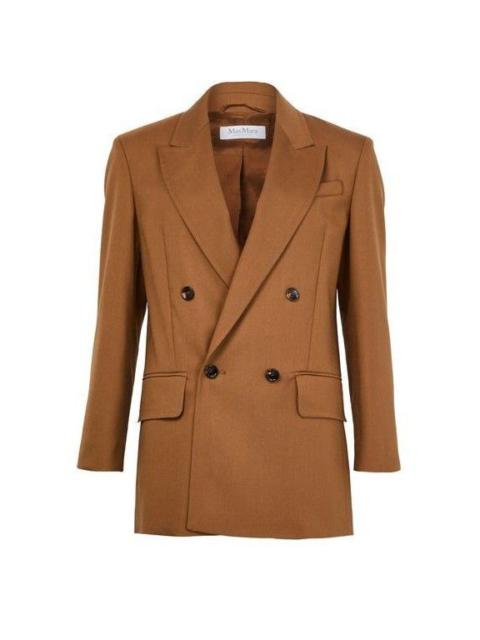 Max Mara MAX MARA Palanca Double Breasted Brown Wool Blazer New & Aut