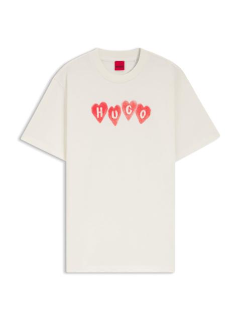 HUGO HEART-LOGO T-SHIRT IN COTTON JERSEY