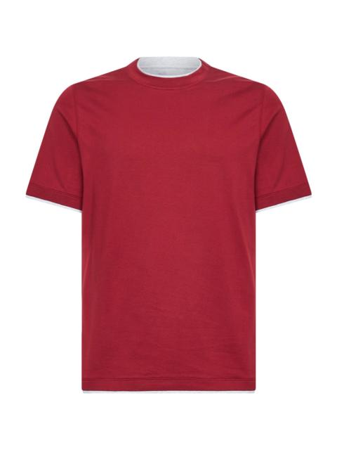 Brunello Cucinelli Brunello Cucinelli Men Cherry Cotton Faux Layering T-Shirt