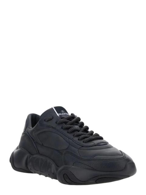 Valentino Black Calf Leather Garavani Sneakers