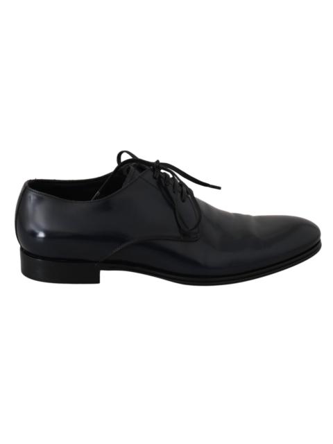 Dolce & Gabbana Dolce & Gabbana Blue Leather Dress Derby Formal Mens Shoes