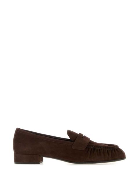 Prada Prada Women Brown Suede Loafers
