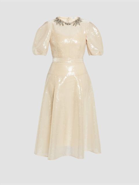 Erdem EMBELLISHED ORGANZA SEQUIN MIDI DRESS