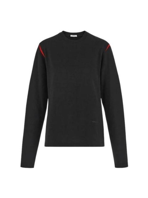 FERRAGAMO Ferragamo Stripe Print Long-Sleeved Cotton T-Shirt