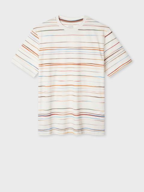 Paul Smith White 'Signature Pinstripe' T-Shirt