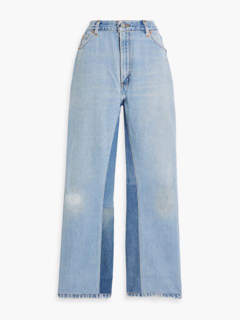 Other Designers Distressed high-rise straight-leg jeans