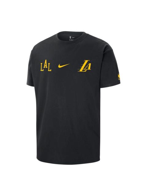 Nike Nike NBA Los Angeles Lakers 2023/24 City Edition Courtside Max90 T-shirt Asia Sizing 'Black' FN2007-