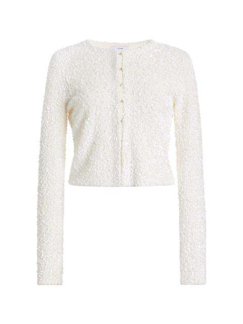ADAM LIPPES Raya Sequined Cardigan ivory