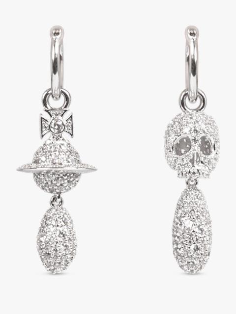 Vivienne Westwood CIRCE SKELETON X ORB DROP EARRINGS | SILVER