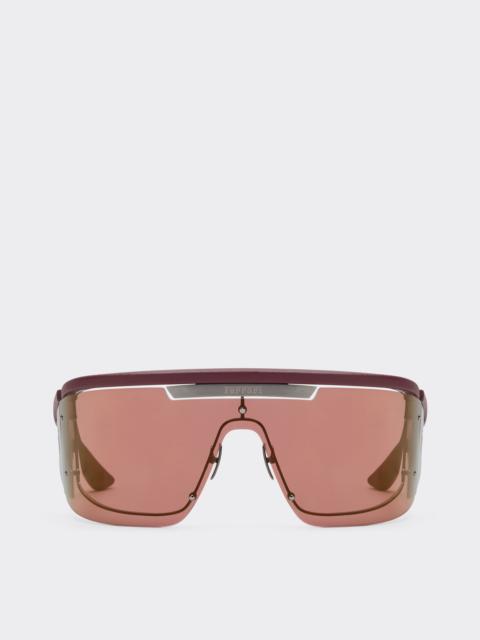 Ferrari Limited Edition Ferrari metal and leather sunglasses with  dark redlens