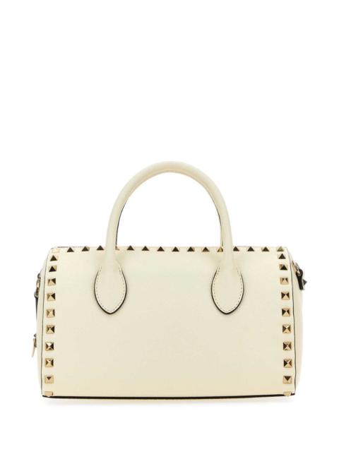 Valentino Garavani Women Ivory Leather Rockstud Handbag