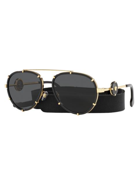 VERSACE Versace Dark Grey Pilot Ladies Sunglasses VE2232 143887 61