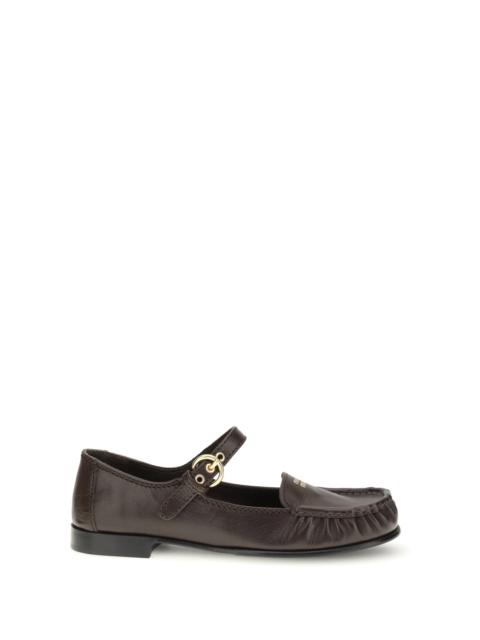 Miu Miu Miu Miu Women Buckled Leather Loafers