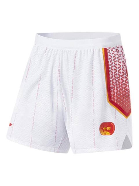 Li-Ning Li-Ning Graphic Basketball Shorts 'White Red' AAPS479-1