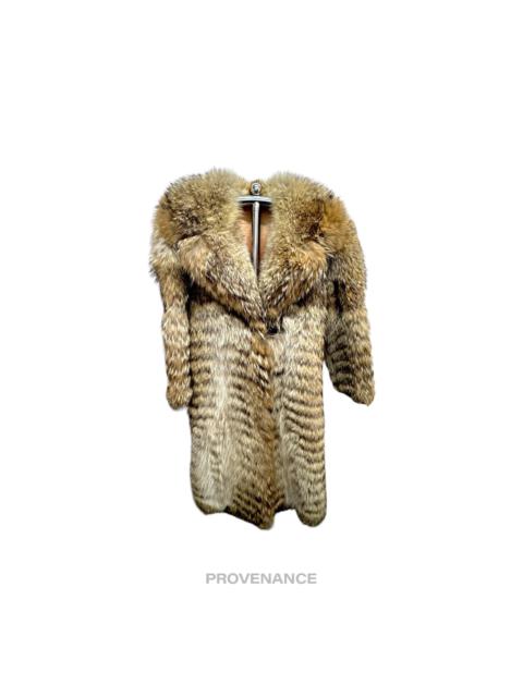 Coyote - Coyote Full-Length Fur Coat - Brown Herringbone