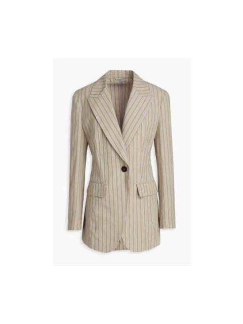 Brunello Cucinelli Brunello Cucinelli Beige Striped Tailored Jacket