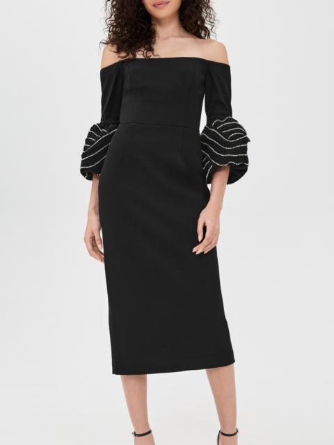 REBECCA VALLANCE Bellatrix Off Shoulder Midi Dress