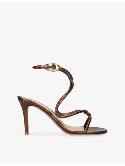 Gianvito Rossi Black Mamba 85 Leather Heeled Sandals