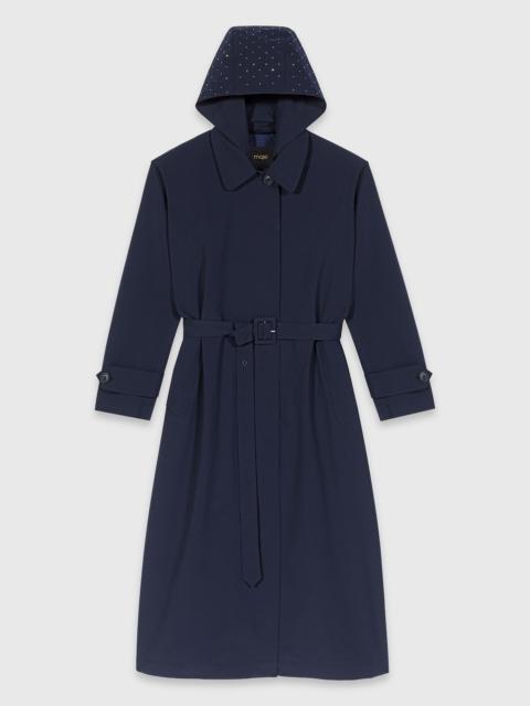 maje Removable rhinestone-hood trench