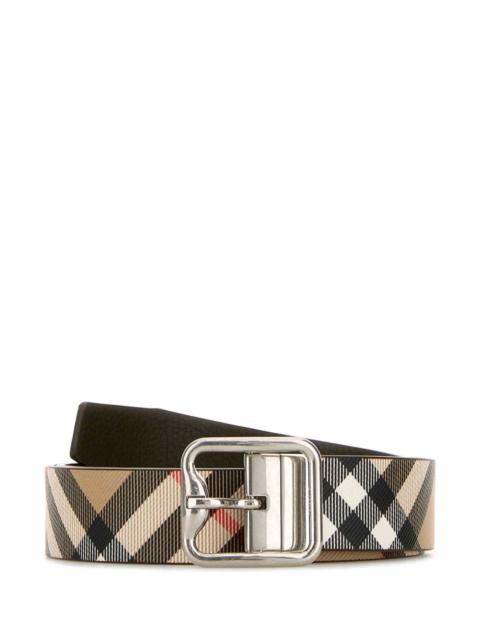 Burberry Burberry Men Printed E-Canvas Reversibile Belt