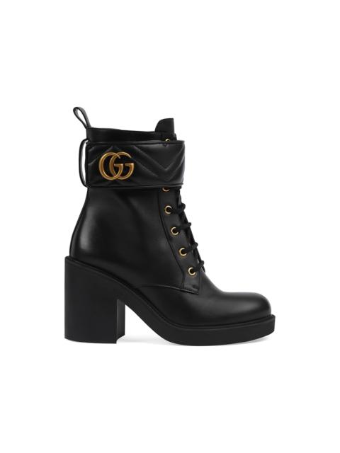 GUCCI Gucci GG Strap Matelasse Quilted Leather Ankle Boots Black (Women's)