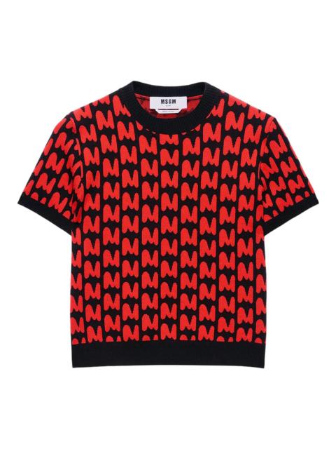 MSGM Maglia Two-Colourway Knit Top