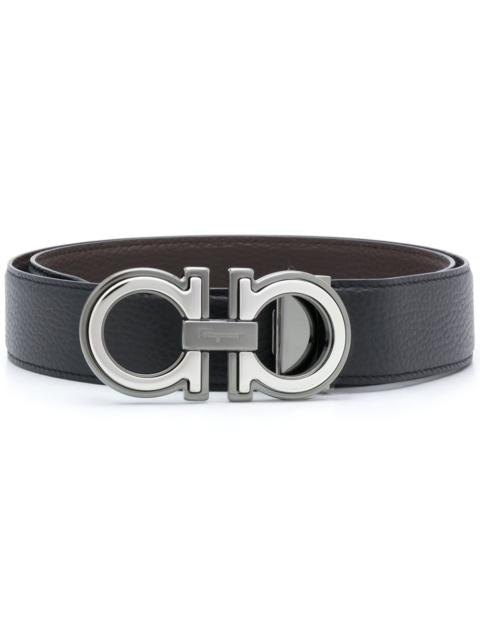 FERRAGAMO Ferragamo Men Grained Leather Reversible Gancini Belt