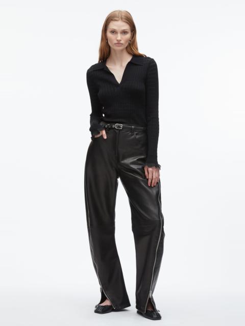 3.1 Phillip Lim Leather Barrel Jean with Zippers