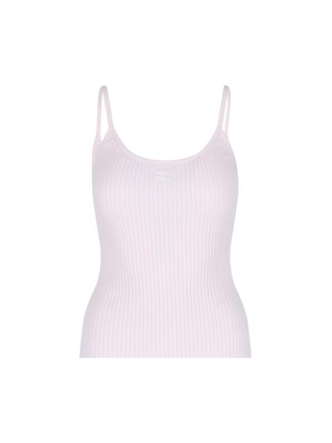 courrèges LOGO RIBBED TOP