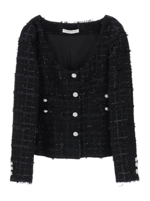 Alessandra Rich Tweed Jacket With Sequins Embell
