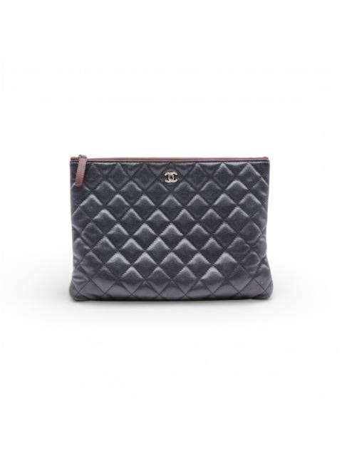 CHANEL Quilted Leather O’Case Pouch Clutch Black SHW 24-series