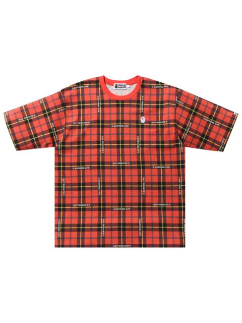 A BATHING APE® BAPE Check Relaxed Fit One Point Tee 'Red'