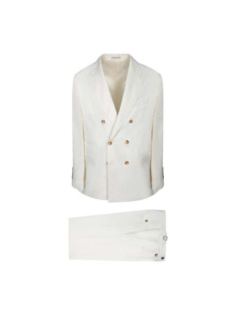 Brunello Cucinelli Brunello Cucinelli Off White Silk Linen Suit