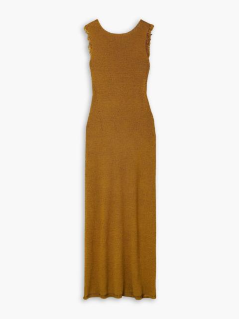 Proenza Schouler Silvia open-back frayed bouclé-knit maxi dress