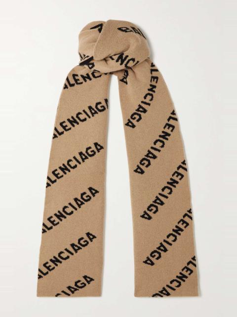 Wool-jacquard scarf