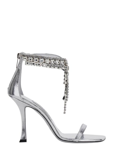 JIMMY CHOO Jimmy Choo Women 'Verity' Metallic Sandals With High Stiletto Heel In Leather And Crystal Woman