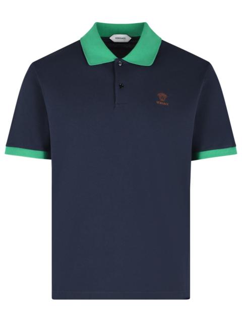 VERSACE Versace Dark Navy Cotton Polo Shirt
