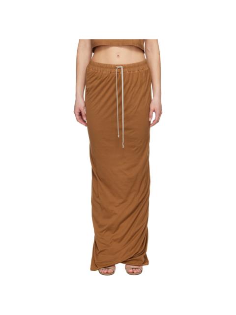 Rick Owens DRKSHDW Orange Hollywood Pull On Pillar Maxi Skirt