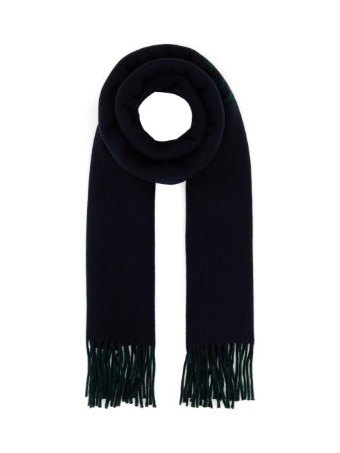 GUCCI Navy Blue Wool Blend Scarf